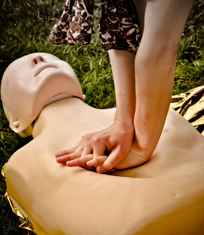 The correct depth for a chest compression - First Aid Training
